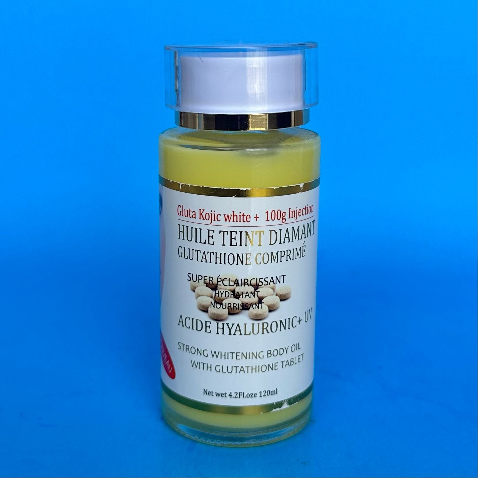 huile teint diamant glutathione comprime Diamond concentrated oil complexion glutathione tablet + hyaluronic acid +  uv – KM Boutiques main image 1